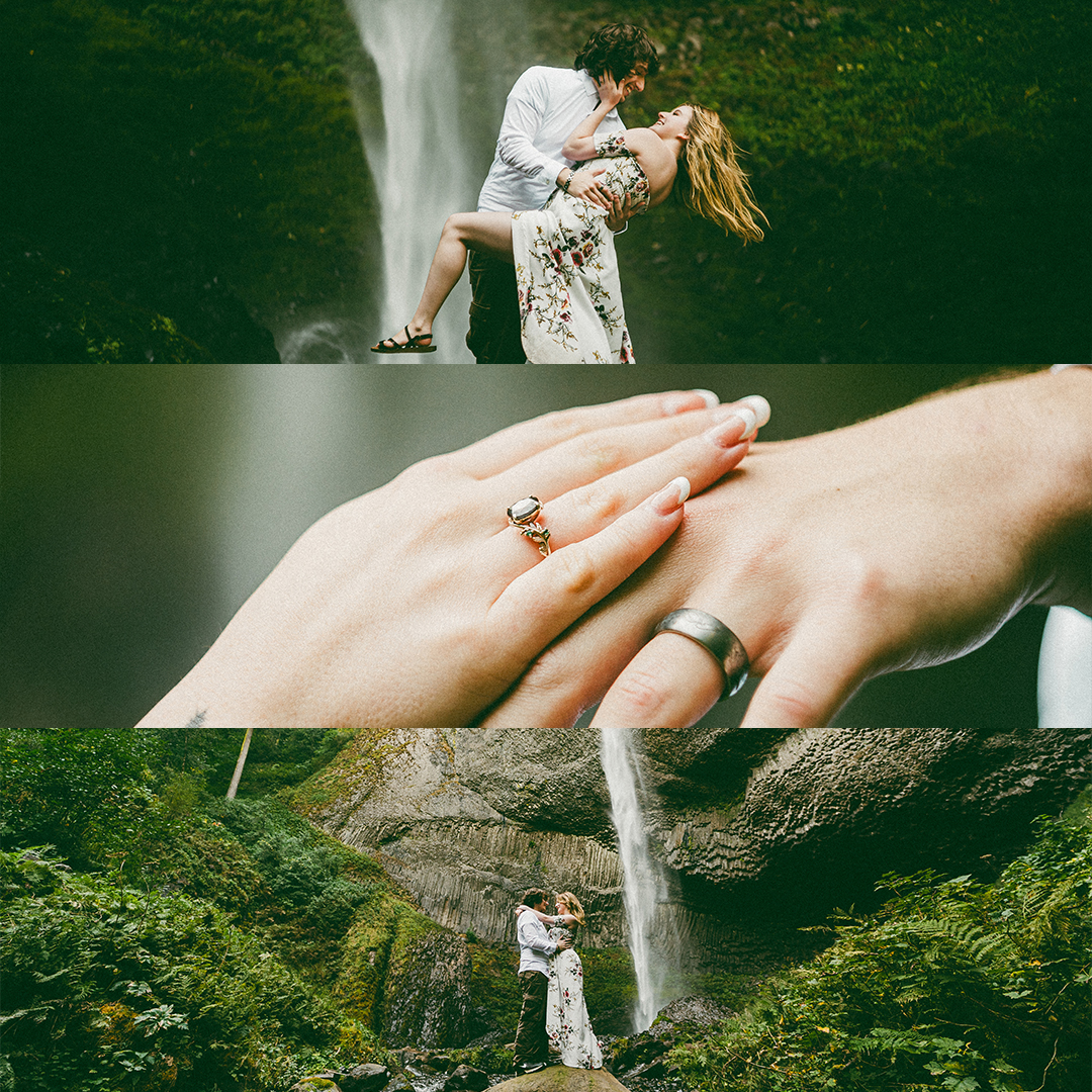 Destination Elopement at Latourell Falls, Columbia River Gorge